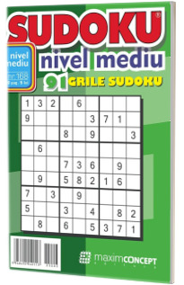 Sudoku nivel mediu. 91 grile sudoku. Numarul 168