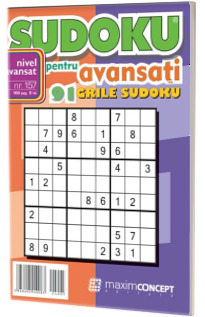 Sudoku pentru avansati. 91 grile sudoku. Numarul 157