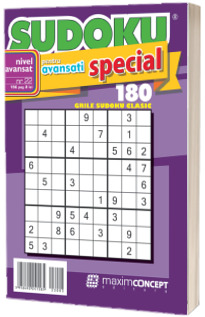 Sudoku pentru avansati special, numarul 22. 180 de grile sudoku clasic