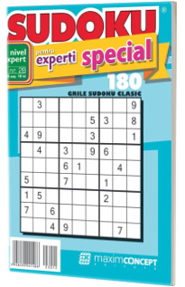 Sudoku pentru experti special, numarul 28. 180 de grile sudoku clasic