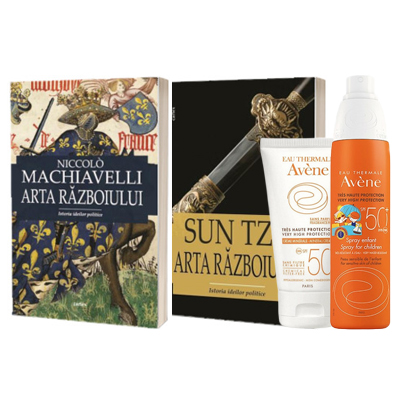 Summer Kit, Niccolo Machiavelli, Arta razboiului, Sun Tzu, Arta razboiului , Spray protectie solara pentru copii SPF 50+, 200 ml, Avene, Crema minerala cu protectie solara SPF 50+, 50 ml