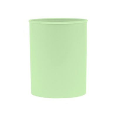 Suport plastic, cilindric, pentru instrumente de scris, D78mm, H-10cm, verde pastel