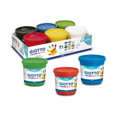 Tempera lavabila, pentru pictura cu mana, 6 culori x 200ml/set GIOTTO Dita Finger Paint