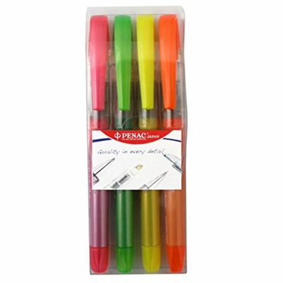 Textmarker cu cerneala Penac Liqliner, varf 1-4 mm, 4culori/set - (O, G, V, R)