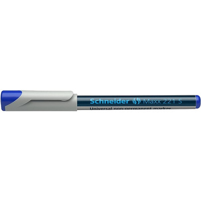 Universal non-permanent marker Schneider Maxx 221 S, varf 0.4mm - albastru