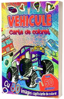 Vehicule - Carte de colorat cu 50 de abtibilduri