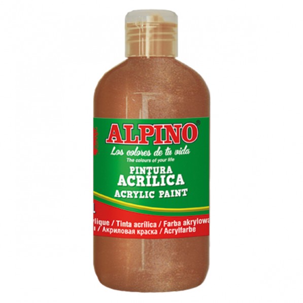 Vopsea acrilica, rezistenta la apa, 250ml, Alpino - bronz metalizat